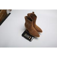 Nuevas botas cortas retro británicas delgadas con boca en V y tacón grueso de gamuza para mujer corta - details 14