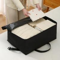 Bolsa de almacenamiento de ropa para edredón de tela Oxford, caja de embalaje de ropa impermeable de gran capacidad, organizador de ropa a prueba de polvo con cremallera - details 4