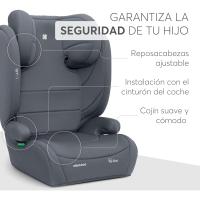 Silla Coche Grupo 3 (15-36 kg, 100-150 cm) Silla para Niño sin ISOFIX, i-Size, de 3,5 a 12 Años, 13 Posiciones Reposacabezas, Gris - details 5