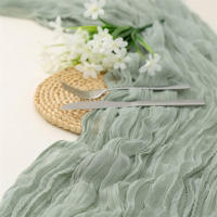 Lino Gauze Runner Decoración de Comedor Rústica para Bodas, Fiestas, Navidad 90*300CM - details 5
