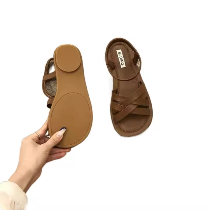 Sandalias Planas de Verano Transpirables Estilo Playero Romano para Mujeres - 1