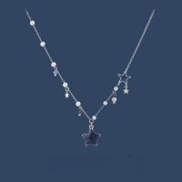 Reino secreto azul nueva cadena de cuello de estrella azul diseño de nicho para mujer collar de alta gama dulce versátil - details 2