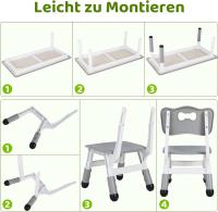 AuAg Juego de mesa multiactividad para niños de 5 piezas, escritorio de estudio para niños, juego de sillas de escritorio para niños, juego de mesa y 4 sillas para niños, altura ajustable - details 38