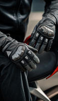 Guantes de motocicleta para hombre y mujer, protección de cuero para pantalla táctil, fibra de carbono, accesorios profesionales para Motocross - details 8