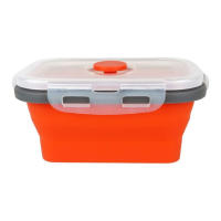 Fiambrera de silicona plegable con tapa sellada, contenedores de comida ligeros portátiles para acampar y senderismo - details 0