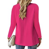 Camisa de traje de primavera para mujer, camisa de manga larga de color liso, elegante y de moda, para damas de oficina, ligera y fina. - details 9