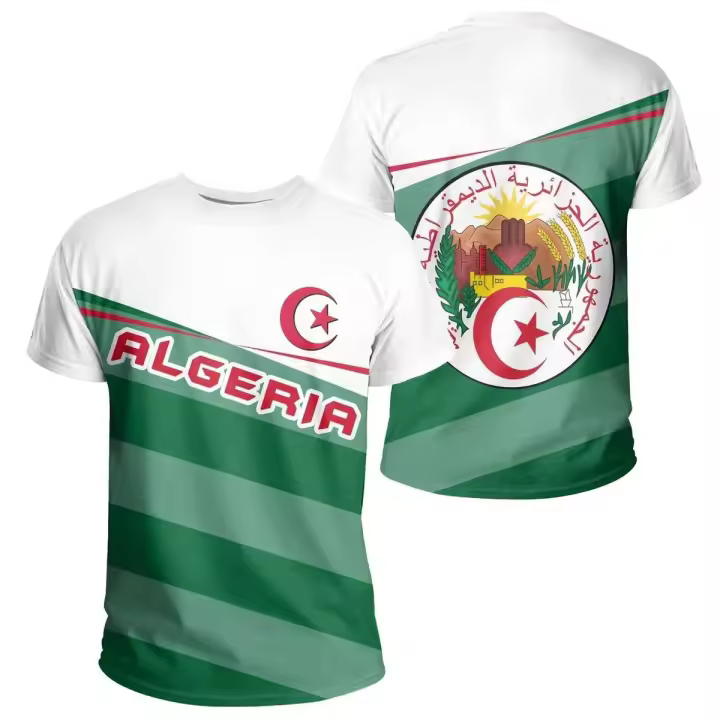 Camisa estampada a petición, camiseta argelina, ropa casual de verano de manga corta para hombre estilo Rockie, transpirable - 1