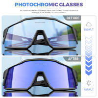Kapvoe-gafas de sol fotocromáticas rojas para ciclismo, lentes deportivas para bicicleta de montaña - details 4