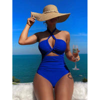 Nuevo traje de baño para mujer, traje de baño de una pieza de cintura alta de Color sólido, Bikini - details 18