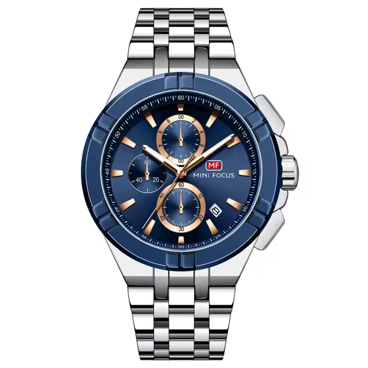 Reloj informal versátil de lujo para hombre, reloj de cuarzo resistente al agua con pantalla luminosa y banda de acero inoxidable - 1