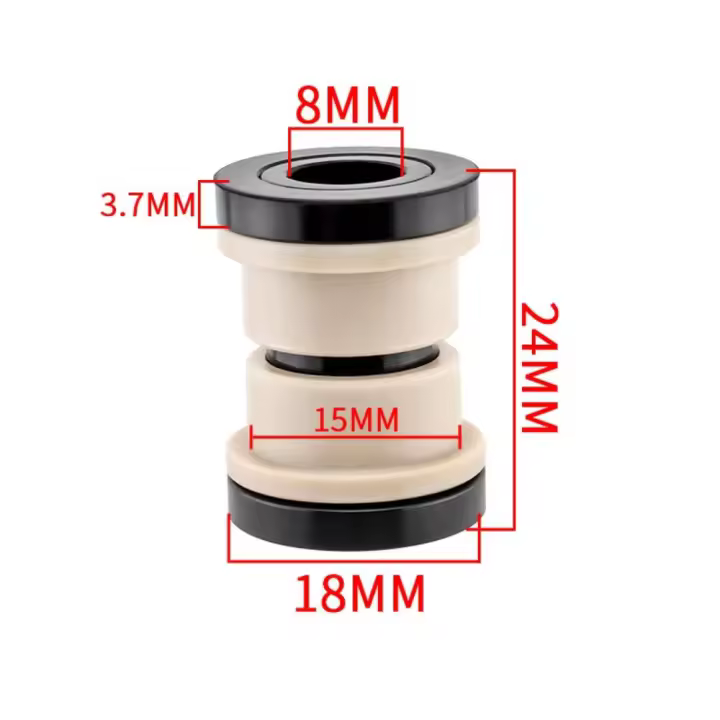 Buje de amortiguador trasero MTB ID 12,7mm 22 - 68mm amortiguador DU buje OD 15mm aleación de aluminio amortiguador trasero de bicicleta - 1