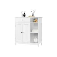 Mueble de Baño, Auxiliar de Madera MDF Armario de Bañocon Cajones y Estantes Ajustables Armario de Almacenamiento para Sala de Estar Blanco 81×30×81,5cm - details 10