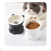 Dispensador de alimentos, cuenco de cerámica para gatos, cuenco creativo y bonito para base alta, alimentador antideslizante desmontable para mascotas, gatito y cachorro - details 12