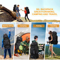 Mochila de Montañismo para Acampar y Viajar de 80-100 litros Para Hombres y Mujeres con Cubierta de Lluvia Bolsa Grande de Nylon para Deportes al Aire Libre - details 7