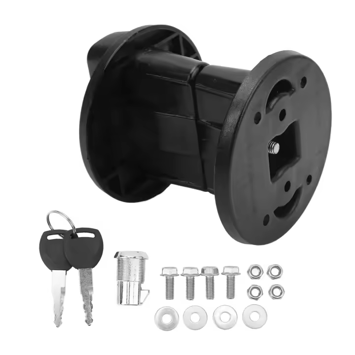 Bloqueo de soporte de tanque de combustible, sujetador de tanque de aceite de combustible de respaldo negro para motocicleta todoterreno de 10L - 1