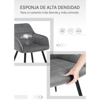 Silla de Comedor Nórdica Vintage Estilo Único con Reposabrazos y Tapiz de Terciopelo - details 2