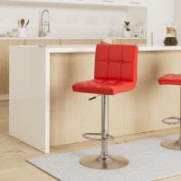Taburetes de Cocina de Altura Ajustable Diseño de Resalto con Espalda Tejidos en Cuero de Imitación - details 1