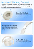 Auriculares Inalámbricos QCY H2 Pro Modo BASS HIFI 3D Estéreo 70H Tiempo de Reproducción Auriculares para Juegos Bluetooth 5.3 con Micrófono Cableado y Inalámbrico Control de Volumen - details 7