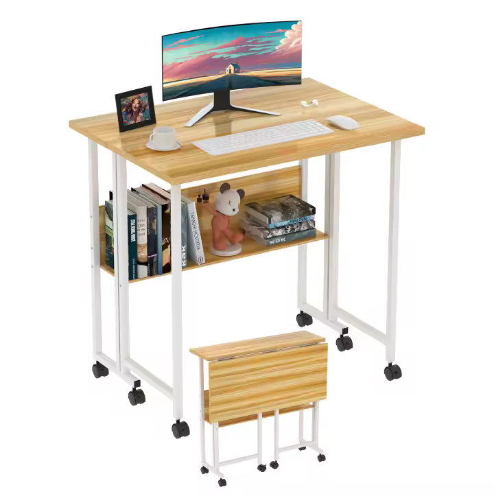 Rcynview Escritorio Plegable Estilo Moderno de Medio Siglo Laminado Monitor de Brazo - 1