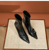 Moda nueva hebilla de cinturón stiletto botas cortas de mujer - details 29