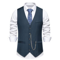 Chaleco de Traje Slim Fit para Hombres Nuevo Arrival Accesorios de Cadenas de Moda Casual Vintage Para Fiesta de Boda Material Exterior de Poliéster - details 7