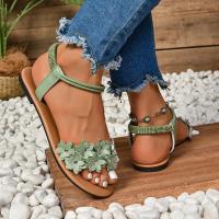 Sandalias planas con decoración de flores para mujer, zapatos de playa ligeros y cómodos, vestido Floral blanco a la moda, verano 2025 - details 9