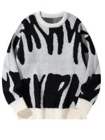 Nuevo Jersey Popular de otoño e invierno con patrón de Jacquard Irregular, suéter informal de punto con cuello redondo y contraste de Color para hombre - details 5