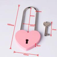Candado de amor romántico de árbol de los deseos, candado de corazón único colorido portátil, caja de tarjeta de bloqueo de amor de Metal rojo bonito - details 0