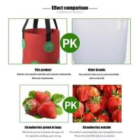 Colgante de fieltro multifuncional de 12 agujeros, tomate, fresa, éter, verduras, flores, bolsa de cultivo de plantas, jardín ETA - details 6