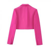 BUNO-Conjunto de chaqueta de estilo europeo para mujer, minitraje informal de solapa corta, ropa de oficina a la moda, color rojo, Otoño, 2025 - details 2
