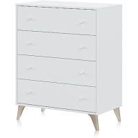 Comoda con 4 Cajones, para Dormitorio, Modelo Dulce, Acabado en Color Blanco Artik, Medidas: 77,5 cm (Ancho) x 95 cm (Alto) x 40 cm (Fondo) - details 6