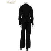 Conjunto de Moda de Lino Blanco Elegante Camisa de Manga Larga y Pantalones Anchos con Cintura Media Estilo Streetwear para Mujeres 2024 - details 6