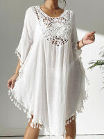 Vestido playero de talla grande para mujer, suave, de ganchillo, falda envolvente para bikini, para trajes de baño, tallas extendidas, elementos esenciales para vacaciones - details 1