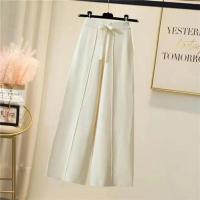 Pantalones de Pointa de Cintura Alta para Mujer Ajuste Suelto, Cinturón Elástico, Dos Cruces - details 4