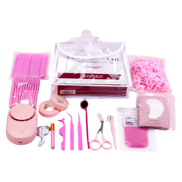Set de Herramientas para Extensiones de Pestañas ICONSIGN Kit de Grafting con Pinzas y Cepillo de Ojos - 1