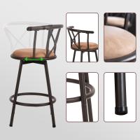 Silla de Cocina de Piel Sintética Giratorio 360° con Respaldar y Reposapiés Altura de 75,5cm - details 10