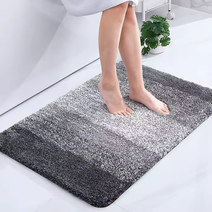 Alfombrilla absorbente para baño con degradado de colores simples, alfombrilla para puerta de dormitorio, alfombrilla para baño y cocina, alfombra impermeable antideslizante - 1