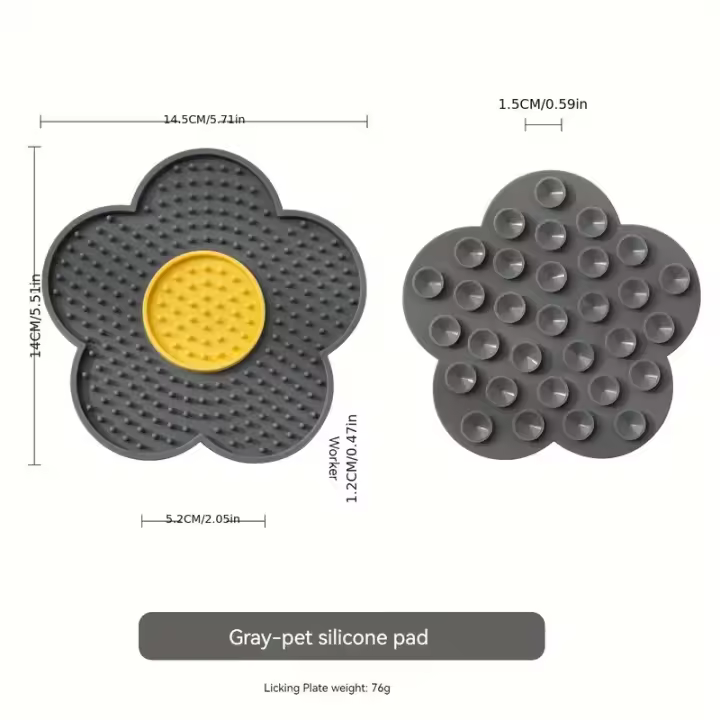 Alfombrilla de Comida para Mascotas en Forma de Girasol Anti-estragado para Gatos - 1