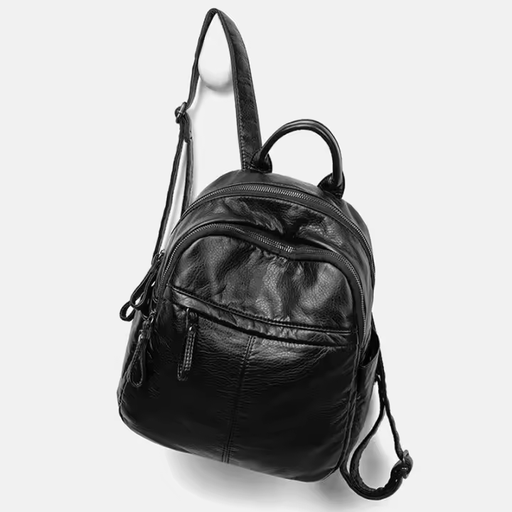 Mochila de cuero PU de marca de diseñador para mujer, mochila escolar universitaria, bolso de hombro de viaje a la moda, bolso de libro informal - 1