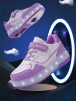 Pink Fashion Girls Boys LED Light Roller Skate Shoes for Children Kids Sneakers with Wheels Two Wheels Sneakers for Boys Kids - details 1