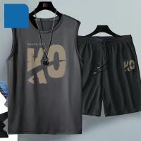 Ropa deportiva transpirable Harajuku para hombre, traje de baloncesto, pantalón corto informal, camiseta de manga corta y pantalones cortos, 2 piezas, verano 2025 - details 3