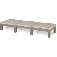Sillón de Jardín al Aire Libre Estructura Reforzada con Cojín 4 Posiciones de Apoyo Diseño Gris - details 16