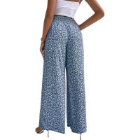 Pantalones de pierna ancha de moda para mujer, cintura alta, estilo floral, cómodos y elegantes para primavera y otoño - details 12