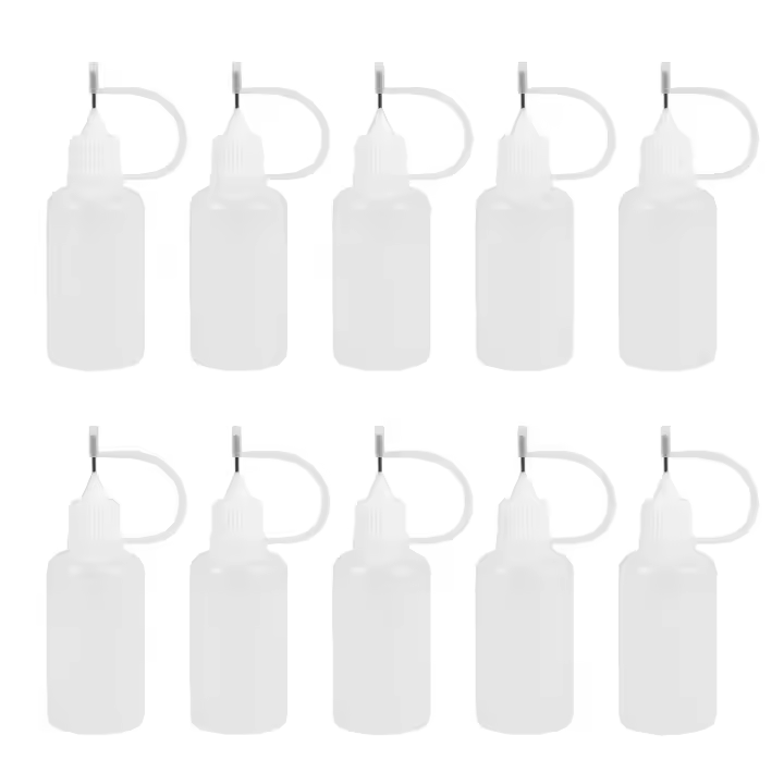 10 Uds. Botella aplicadora de punta exprimible de plástico de 30Ml, botellas cuentagotas rellenables con tapas de punta de aguja para pegamento DIY - 1