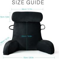 Cojín de lectura XL Almohada cervical extraíble para cama y sofá Almohada lumbar ideal para adultos con espuma viscoelástica Gris - details 15