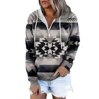 Sudaderas con capucha para mujer, abrigo de talla grande, Jersey bohemio, Retro, estampado geométrico, San Valentín, Primavera - details 5