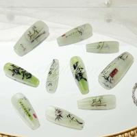 Arte de Uñas de Bambú Estilo Chino Set Completo Reutilizable con Diseño de Poesía y Pintura - details 6