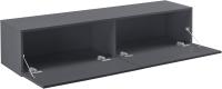 Mueble de TV de pared Evaton de 140 x 33 x 30 cm, mesa de centro flotante, consola de pared blanca de alto brillo. - details 24