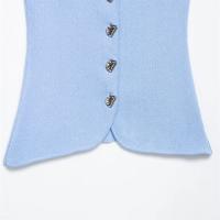 PB&ZA2025 Verano Nuevas Llegadas Top de Tirantes Casual de Color Sólido con Decoración de Botones Delgados de Aguja Plana para Mujer - details 7