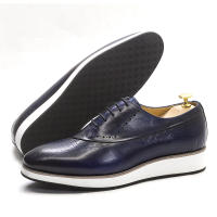 Zapatos Oxford de gran tamaño de cuero, zapatos de hombre hechos a mano a juego de colores de moda. - details 6